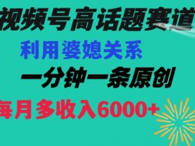 婆媳关系视频号玩法：1分钟爆款月入6000+，高流量赛道揭秘-54创业网