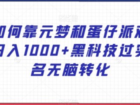 元梦之星+蛋仔派对日赚1000秘诀：无实名黑科技暴利玩法大公开-54创业网