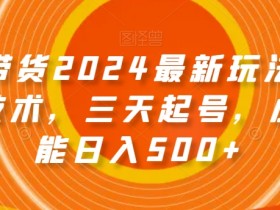 2024图文带货最新玩法：三天起号破播放技术，小白日入500+揭秘-54创业网