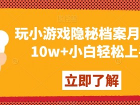 隐秘档案小游戏赚钱秘籍：小白轻松月入5-10w+实操攻略-54创业网