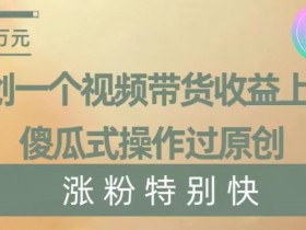 短视频带货月入过万？3分钟学会原创视频制作，快速涨粉变现技巧大公开-54创业网