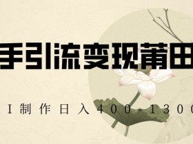 快手AI引流莆田鞋变现：日赚400+实战教程大揭秘-54创业网