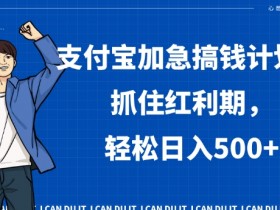 支付宝搞钱计划：抓住红利期日入500+，加急赚钱方法大揭秘！-54创业网