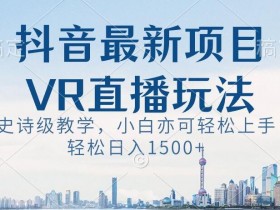 抖音VR直播怎么玩？新手小白也能日赚1500的实操教学大公开-54创业网