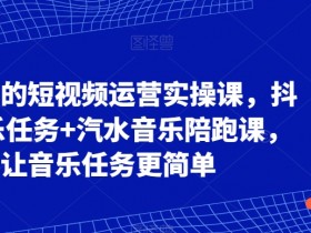 抖音音乐任务实操课：汽水音乐陪跑+短视频运营技巧，轻松赚钱-54创业网