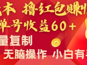 0成本撸红包赚60+收益！揭秘全新平台无脑操作，小白可批量复制-54创业网