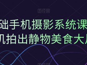 手机摄影0基础教程：静物美食大片拍摄技巧，手机也能出大片-54创业网