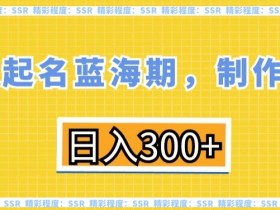 英文起名赚钱攻略：蓝海项目0门槛，日入300+实操教程-54创业网