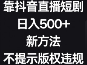 抖音直播短剧赚钱秘诀：日赚500+无版权风险，新手必看实操教程-54创业网