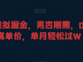 暴力掘金虚拟项目：0成本高单价暴利，男杏刚需月入过W揭秘-54创业网