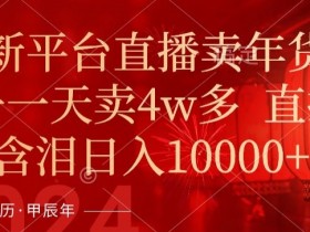 年末直播卖年货红利：单号日销4w+话术揭秘，新平台日入1w+实操-54创业网