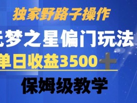 元梦之星野路子玩法：无视机制单日赚3500+保姆级教程揭秘-54创业网