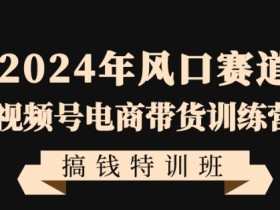 2024视频号电商带货训练营：风口赛道搞钱特训班，快速入局自媒体变现-54创业网