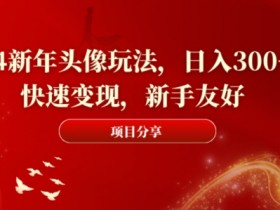 2024新年头像赚钱攻略：日入300+新手快速变现技巧揭秘-54创业网