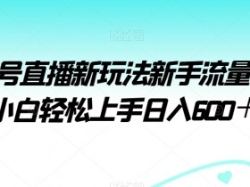 视频号直播新手必看：小白轻松日入600+流量扶持新玩法揭秘-54创业网
