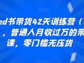 小红书带货42天训练营2.0：零门槛无压货，普通人月入过万的带货秘籍-54创业网