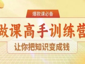 28天做课高手陪跑营：知识变现实战班，轻松把知识变成钱-54创业网