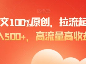 爆款图文100%原创：揭秘日入500+高流量拉流起号技巧-54创业网