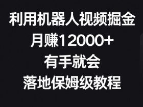 机器人视频赚钱：月入12000+保姆级教程，有手就会实操揭秘-54创业网