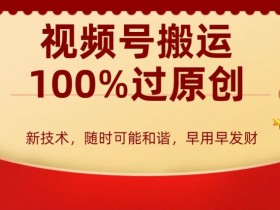视频号搬运100%过原创新技术：零基础小白月入2万+，599元课程免费揭秘-54创业网