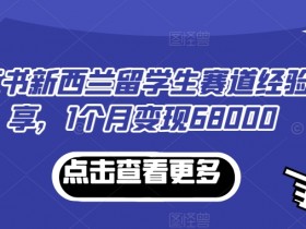 新西兰留学生如何1个月赚6万8？小红书变现秘籍大公开-54创业网