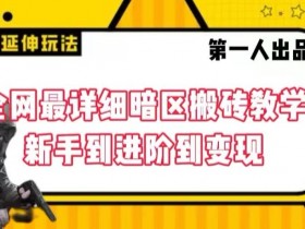 暗区搬砖教学：新手入门到进阶变现全攻略，最详细揭秘-54创业网
