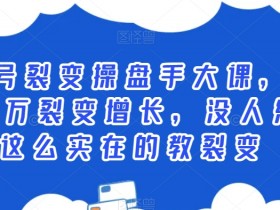 公众号裂变操盘手大课：0到100万用户裂变增长实战，手把手教你爆粉技巧-54创业网
