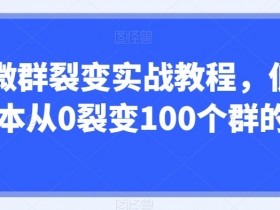 企微群裂变怎么做？0成本快速裂变100个群的实战教程-54创业网