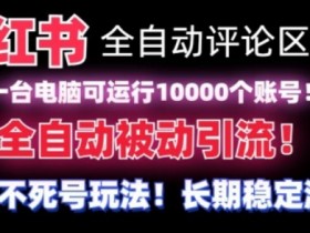小红书全自动评论区截流机：0成本日引10000粉！无需手机批量运营黑科技【附教程】-54创业网