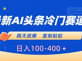 冷门AI赚钱项目：复制粘贴日入400+，隔天就爆的实操秘籍-54创业网