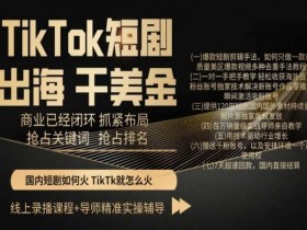 TikTok短剧出海赚钱：商业闭环已成型，抢占关键词布局排名-54创业网