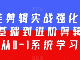 全能剪辑实战强化课-零基础到进阶剪辑，从0-1系统学习，200节课程加强版！-54创业网