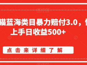 淘宝天猫蓝海类目暴力赔付3.0玩法：懒人日赚500+实操揭秘-54创业网
