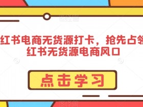 小红书无货源电商怎么做？新手必看打卡攻略，抢占流量红利-54创业网