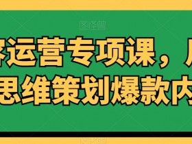 内容运营专项课，用流量思维策划爆款内容-54创业网