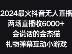 2024抖音无人直播赚钱秘籍：2场赚6000+，礼物弹幕互动小游戏大揭秘-54创业网