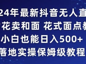 2024抖音无人直播卖雪花面点教程：小白日赚500+实操揭秘-54创业网
