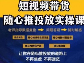 2024好物分享随心推投放实操课，随心推撬动自然流量/微付费起号/优化产出-54创业网