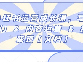 小红书运营课：写作入门+内容运营+接广变现，新手必学成长指南-54创业网