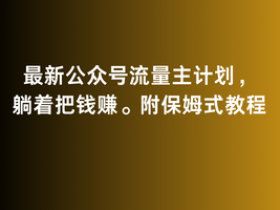 2月最新公众号流量主计划，躺着把钱赚，附保姆式教程【揭秘】-54创业网
