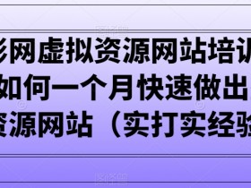 小彬网虚拟资源网站培训课程，如何一个月快速做出盈利的资源网站（实打实经验）-54创业网