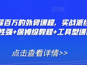 打造年薪百万的外贸课程，实战派经验+实操性强+保姆级教程+工具型课程-54创业网