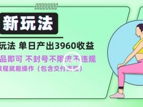 男粉新玩法小白一天也能有3960的收益，不违规不封号不限流，操作当天就能出单【揭秘】-54创业网