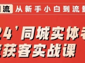 2024同城实体店引流获客秘籍：短视频+直播+投放实战课，手把手教你解决生意难题-54创业网