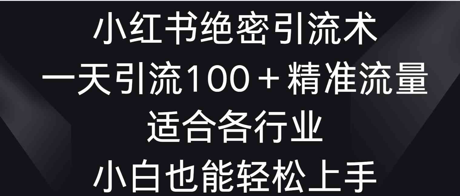 小红书引流秘籍：3天100+精准客户，新手也能快速上手-54创业网