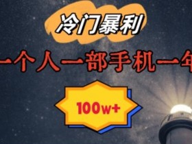 暴利冷门赛道揭秘：一单268元，手机年赚100w的赚钱秘籍-54创业网