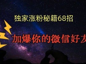 微信加好友秘籍：68招引流涨粉技巧，快速爆满微信好友【文档】-54创业网