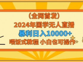 2024国学无人直播暴利项目：日入1w喂饭教程，小白轻松上手大揭秘-54创业网