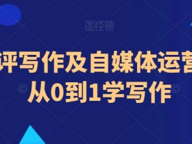 零基础学写作：小说书评技巧与自媒体运营实战教程-54创业网