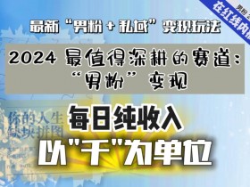 私域流量变现秘诀：男粉运营日赚千元，轻松掌握多种赚钱方法-54创业网